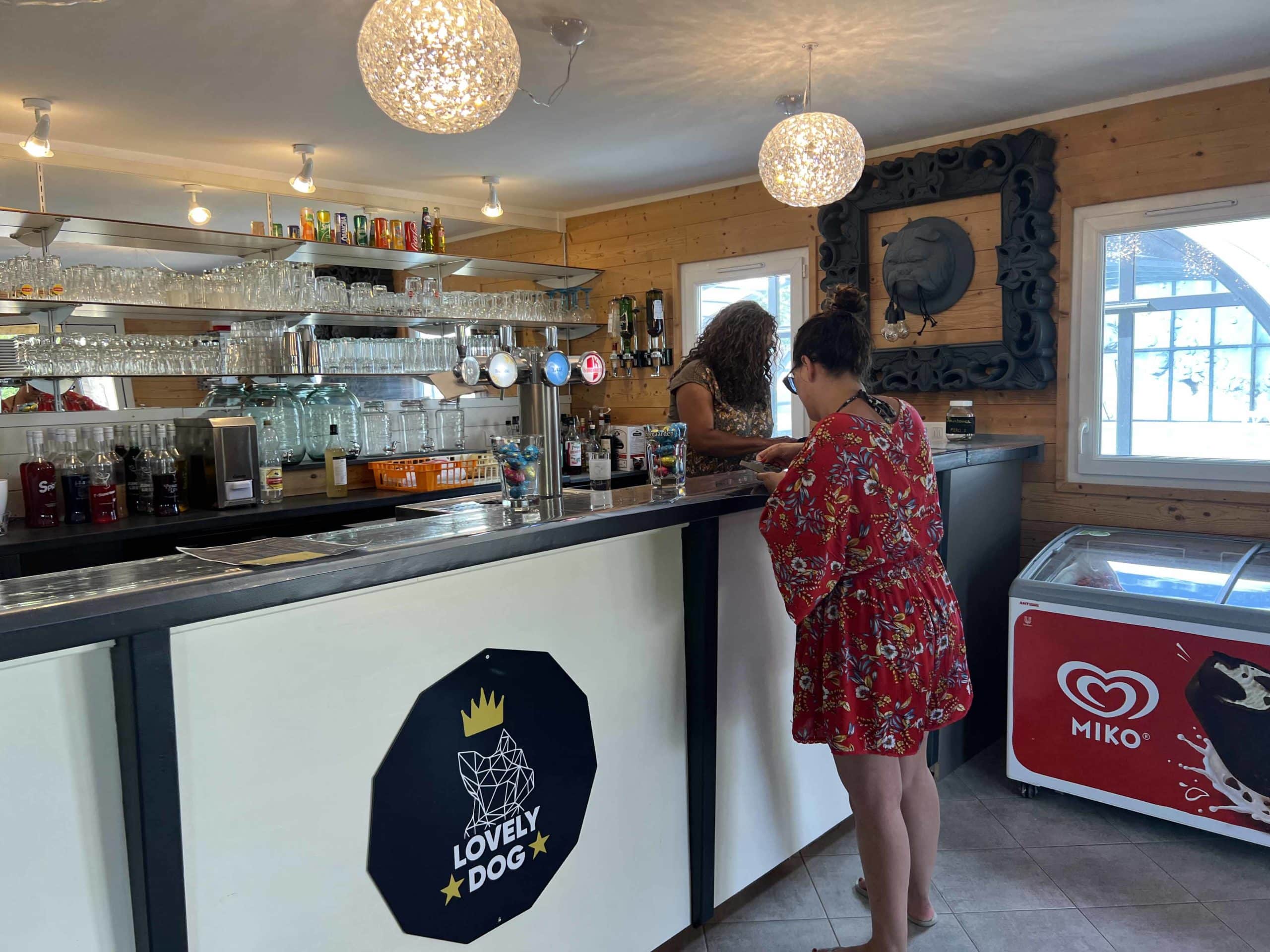 Bar sur la place de la guinguette, camping Le Port de Moricq